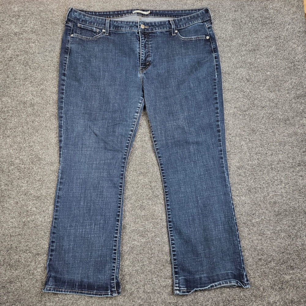 Levis 415 Classic Bootcut Jeans Womens 22W Dark Wash Stretch Denim READ Hemmed